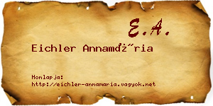 Eichler Annamária névjegykártya